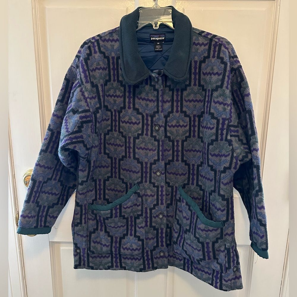 Patagonia Vintage 1993 Synchilla Tehuelche Chore Coat Rare Medium